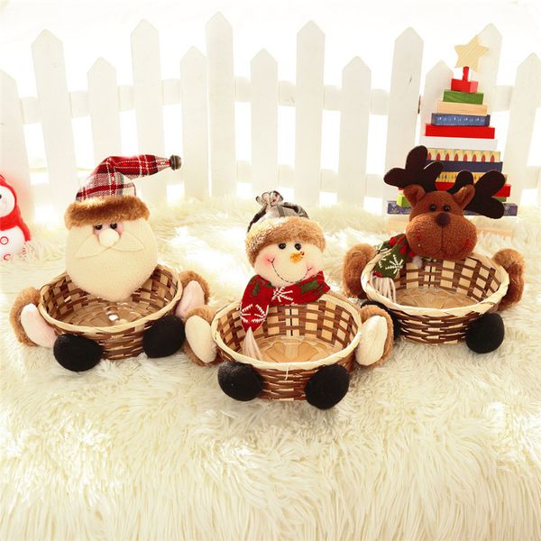 christmas candy storage basket decoration santa claus storage basket gift natale ingrosso for home enfeites de natal